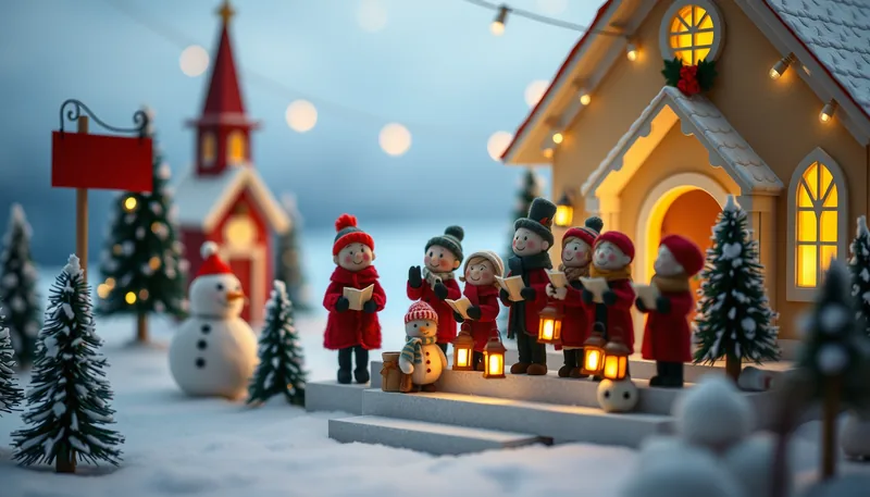 Illustration of a carol concert scene (Handel's Messiah)