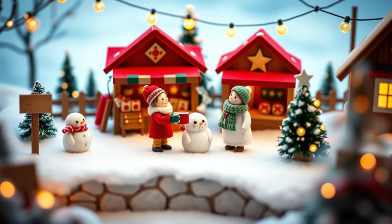 Illustration of a christmas market scene (Stetson Country Christmas & Western Gift Expo)