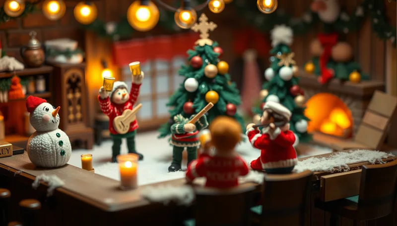 Illustration of a holiday party scene (GABC Holiday Gala 2026)