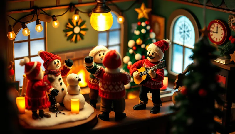 Illustration of a holiday party scene (Shared Holiday Party at The Westin Calgary Downtown)
