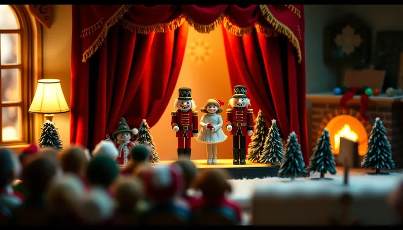 Illustration of a holiday show scene (Alberta Ballet's The Nutcracker)