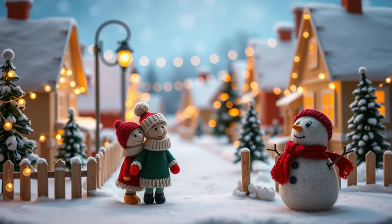 Illustration of a light display scene (World of Illumination's Rockin' Christmas)